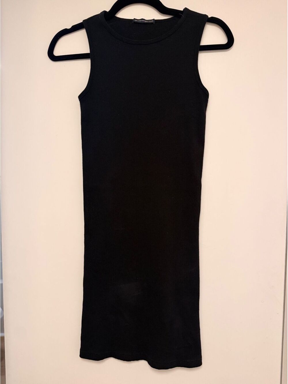 Brandy Melville Black Sleeveless Ribbed Bodycon Dress